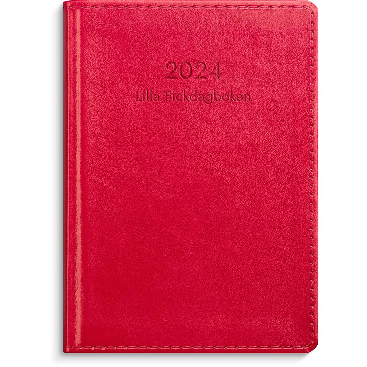 Almanacka Burde 3257 Lilla Fickdagboken Konstläder 2024 Röd
