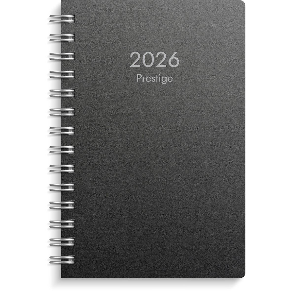 Svart Almanacka Burde 5134 Prestige ECO Line 2026 med spiralbindning