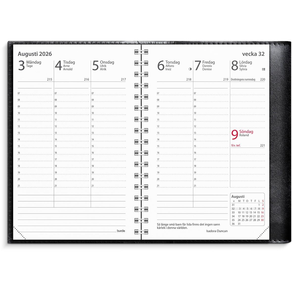 Almanacka Burde 3396 Prestige De Luxe Skinn 2026 Svart 16020343_2