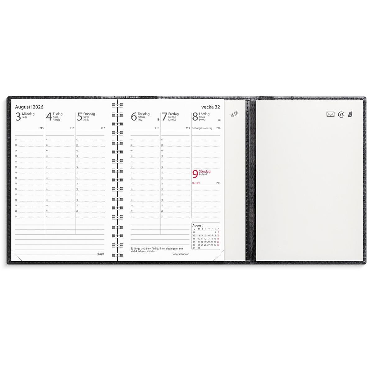 Almanacka Burde 3396 Prestige De Luxe Skinn 2026 Svart 16020343_3