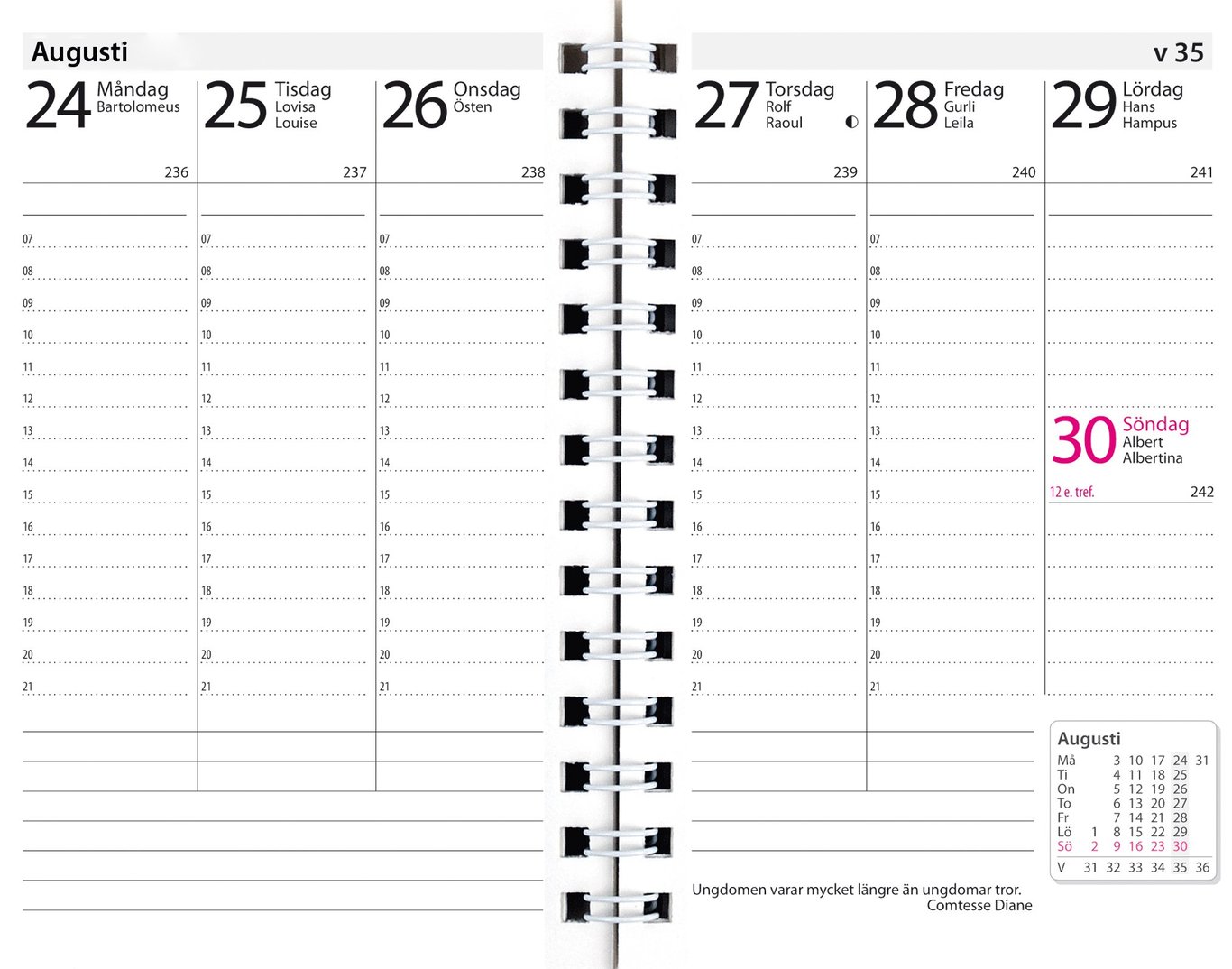 Almanacka Burde 3396 Prestige De Luxe Skinn 2026 Svart 16020343_4
