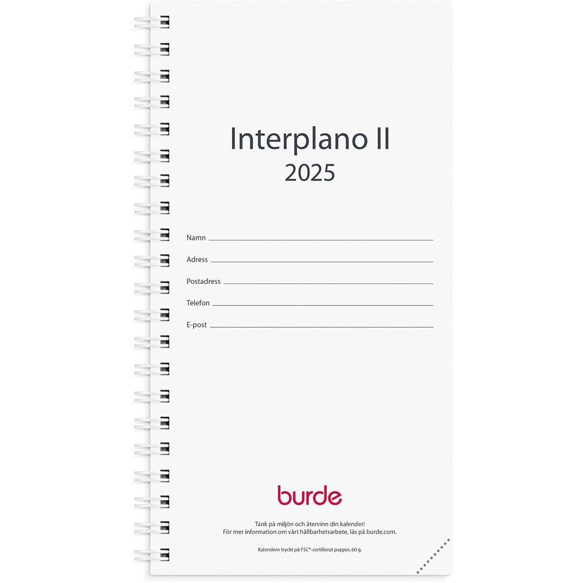 Almanacka Burde 3650 Interplano II Refill 2024