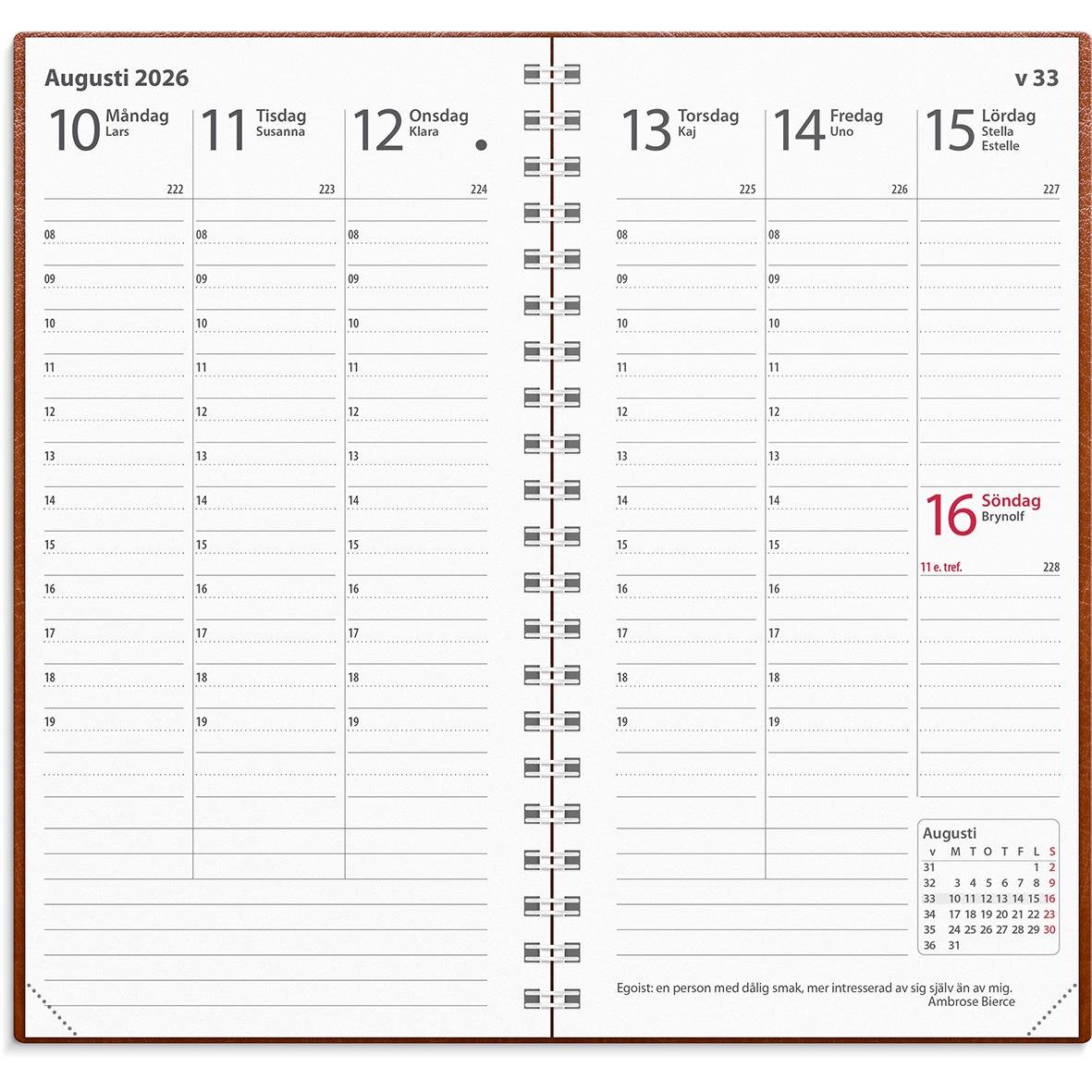 Almanacka Burde 3647 91ter48ano Konstläder 2026 Cognac 16020391_2