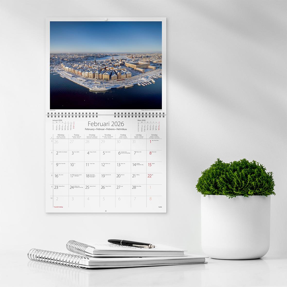 Väggkalender Burde 1729 Stockholm 2026 16030223_4