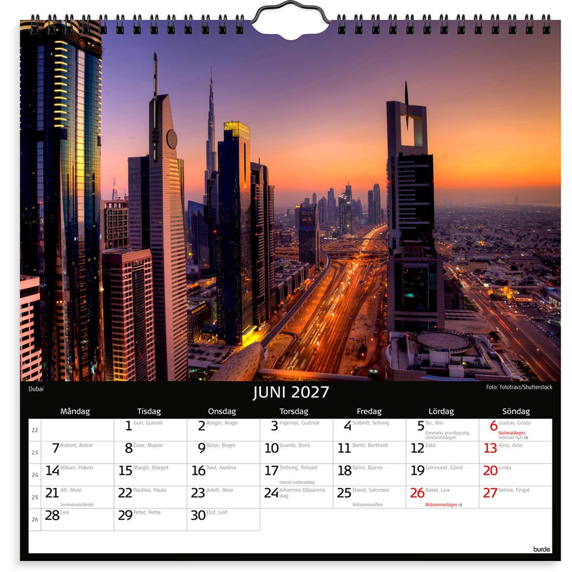 Väggkalender för oktober 2026 med Sydney Harbour Bridge och Sydney Opera House i bakgrunden