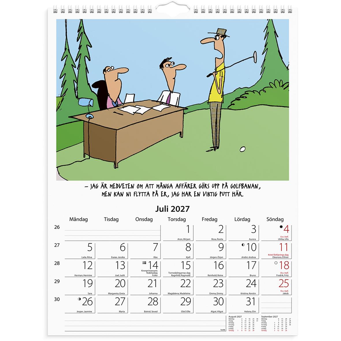 Väggkalender med kontorshumor 2026, tecknade skämt om arbetsplatsen