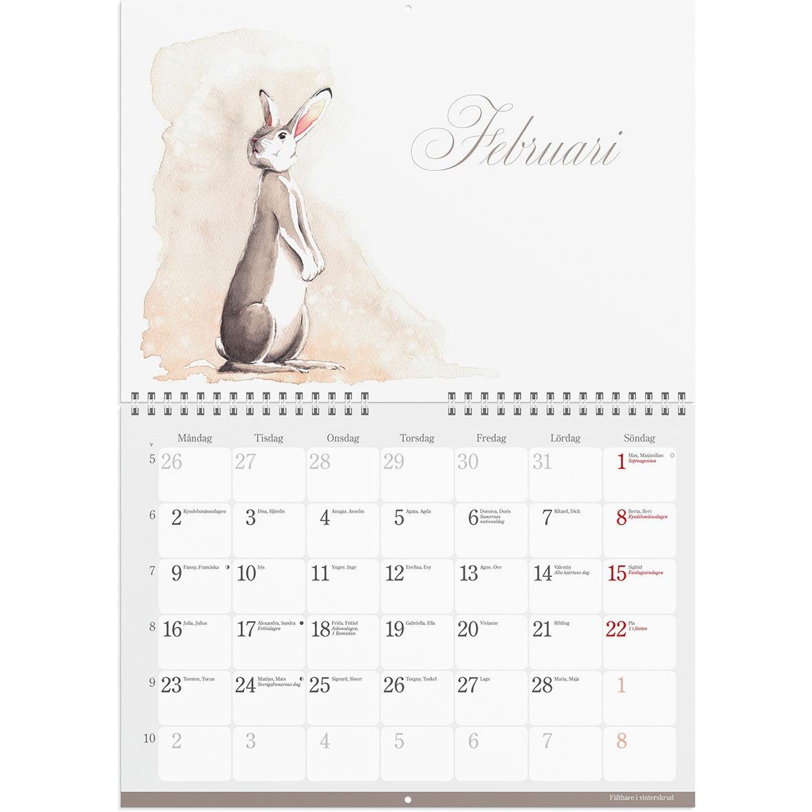 Väggkalender Burde 1728 Naturalmanacka 2026 16030236_2
