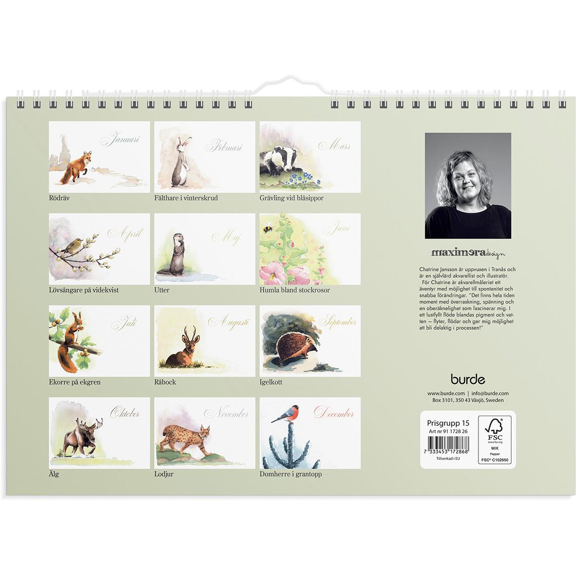 Väggkalender Burde 1728 Naturalmanacka 2026 16030236_4