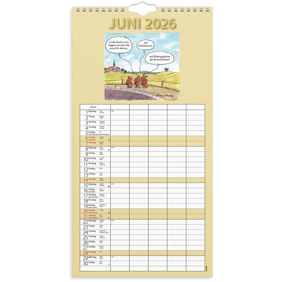 Väggkalender Burde 1758 Familjekalender Rolig 2026 16030244_2