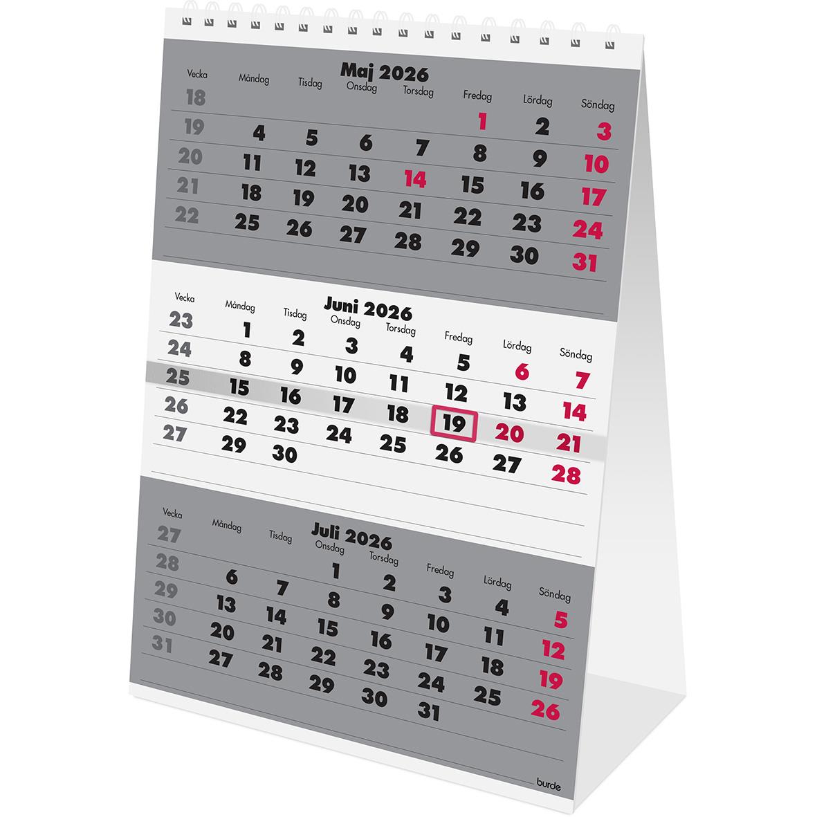 Almanacka Burde 1531 Bordskalender Triplaner 2026
