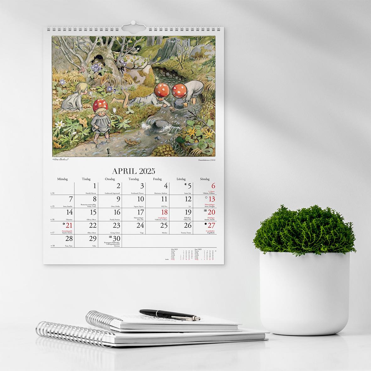 Väggkalender Burde 1748 Elsa Beskow 2026 16030265_4