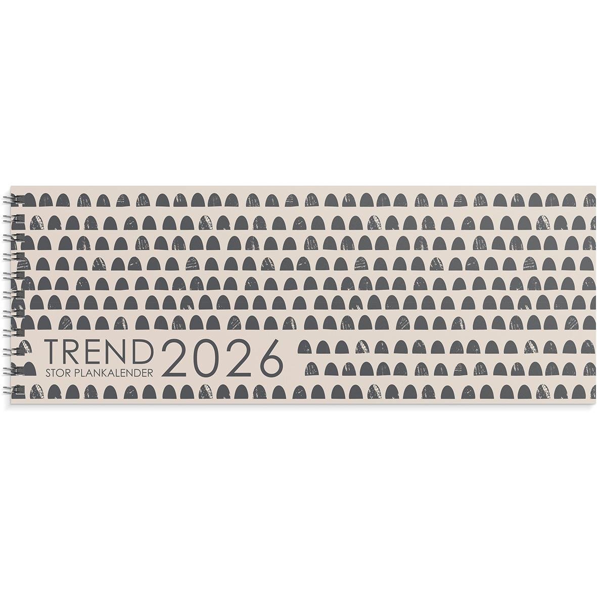 Almanacka Burde 1359 Stor Plankalender Trend 2026 med svartvita mönster