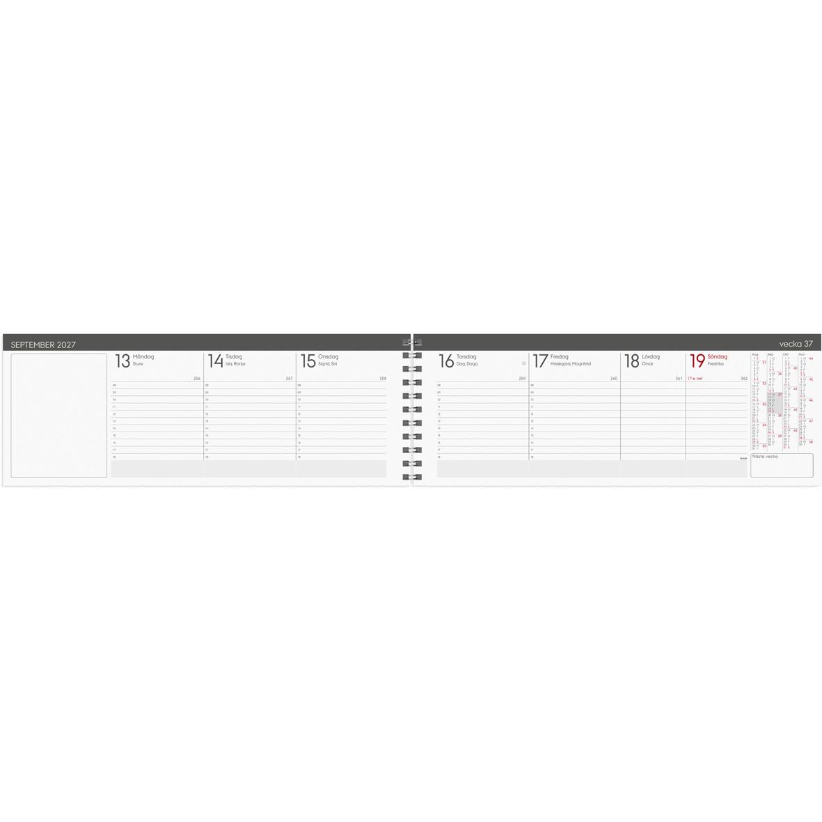 Stor plankalender för vecka 14-20 i 2026 med dagliga utrymmen för anteckningar