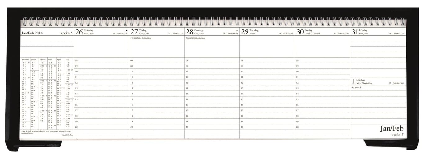 Kalenderställ Burde 2060 för VIP-kalendern i svartbetsad ek