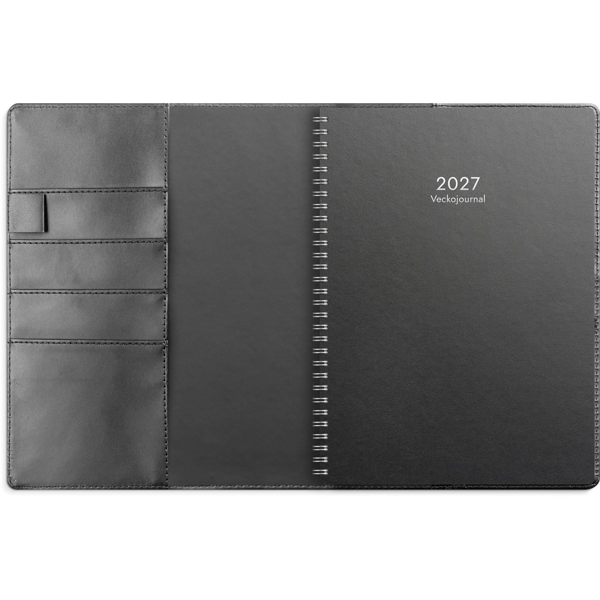Öppnad veckojournal refill för 2026 med datum för augusti 2026, sidor för vecka 33
