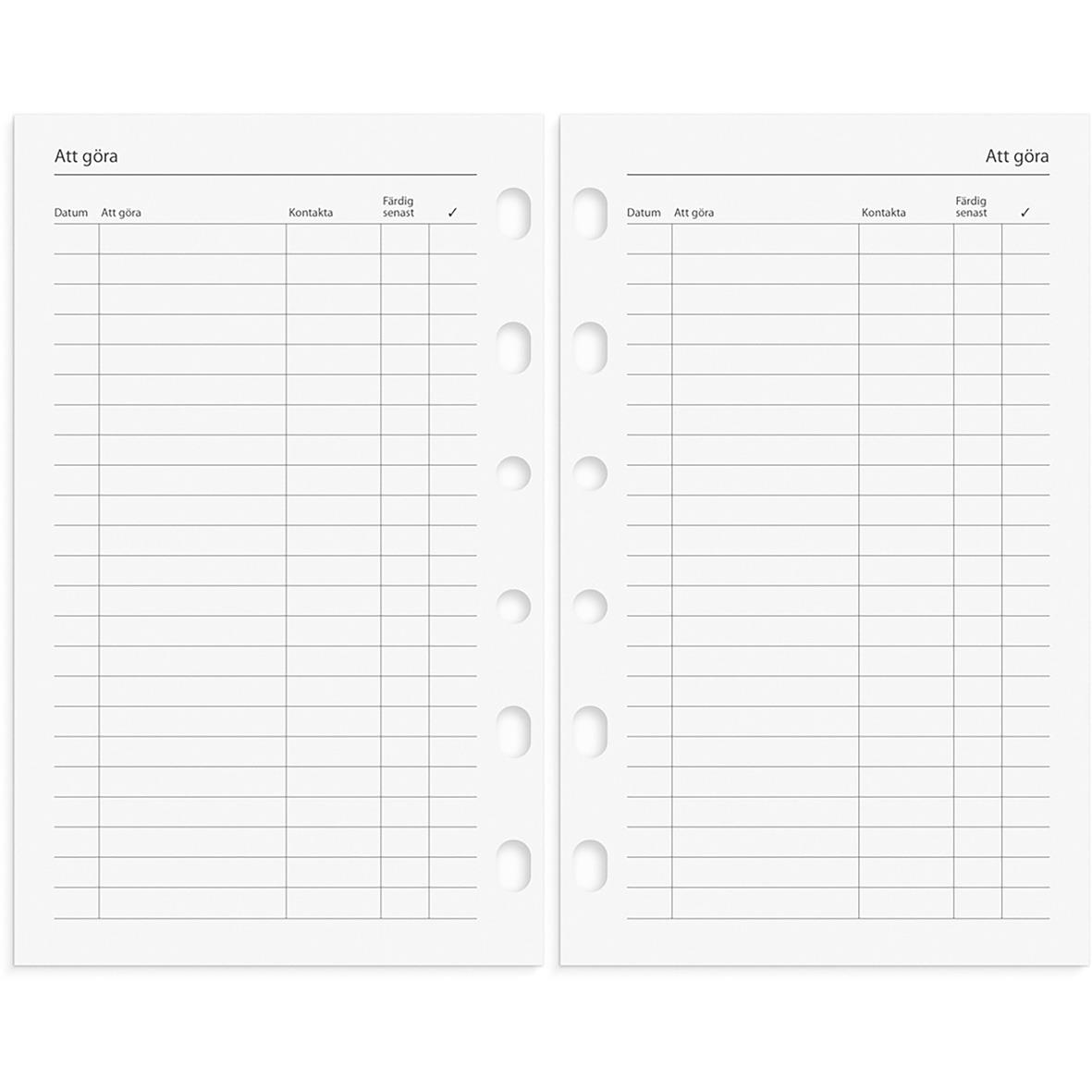 Systemkalender Burde 4278 Compact Skinn 2026 Svart med plats för scheman och anteckningar