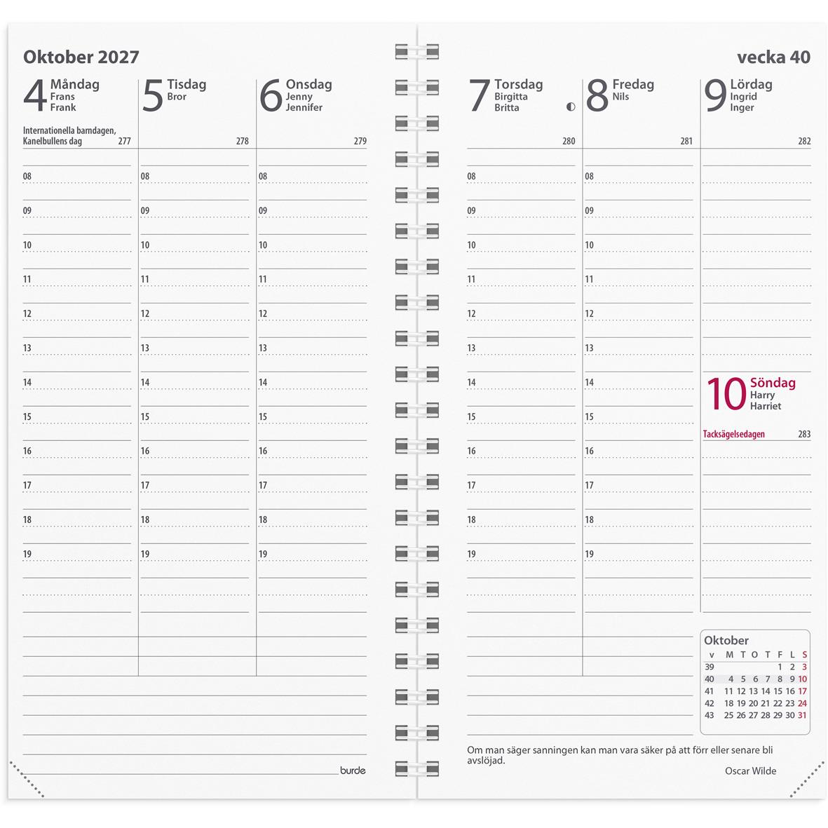 Kalender för vecka 23 i juni 2026 med dagar och datum, inklusive helgdagar och noteringar