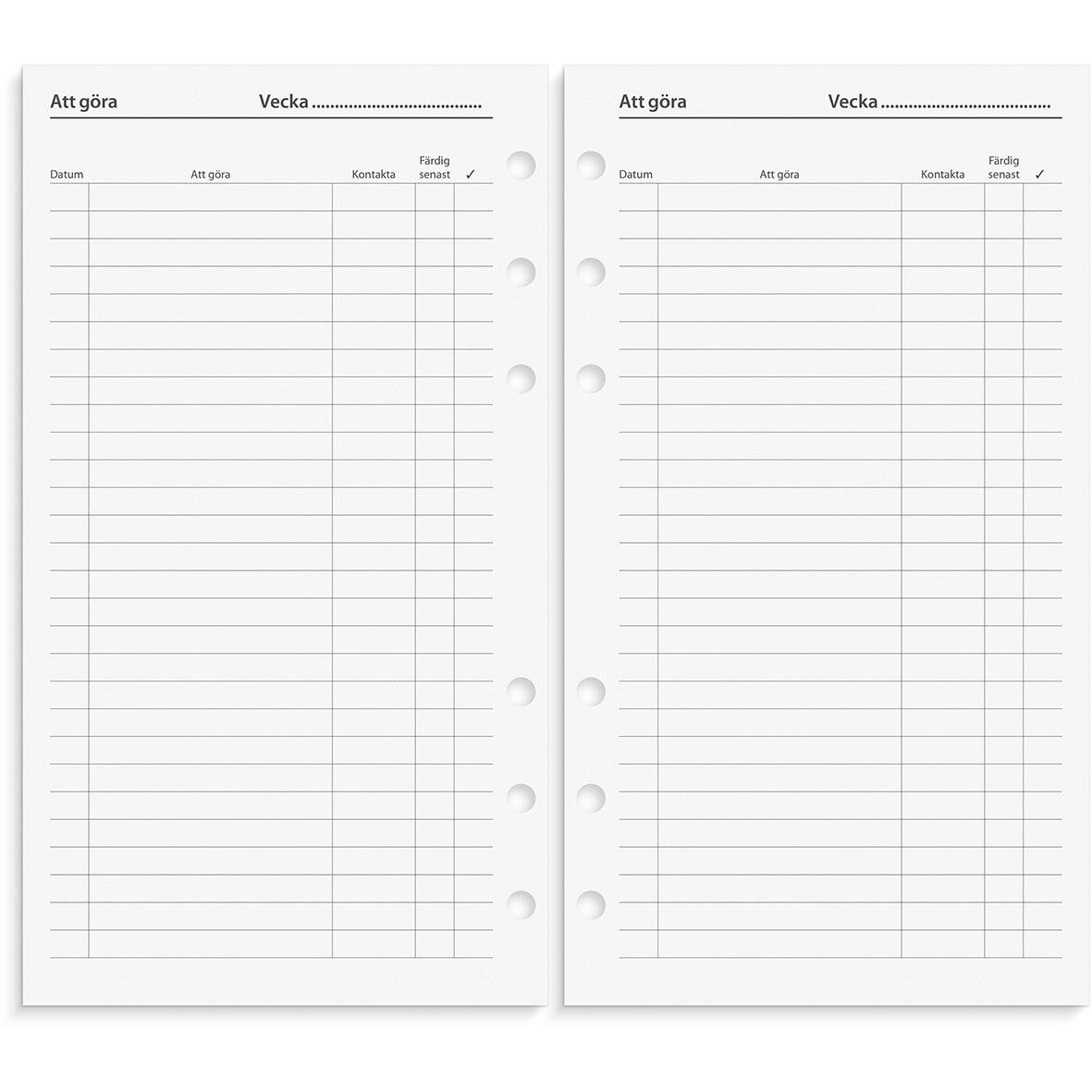 Systemkalender för 2026 med svarta skinnomslag och veckoplanering