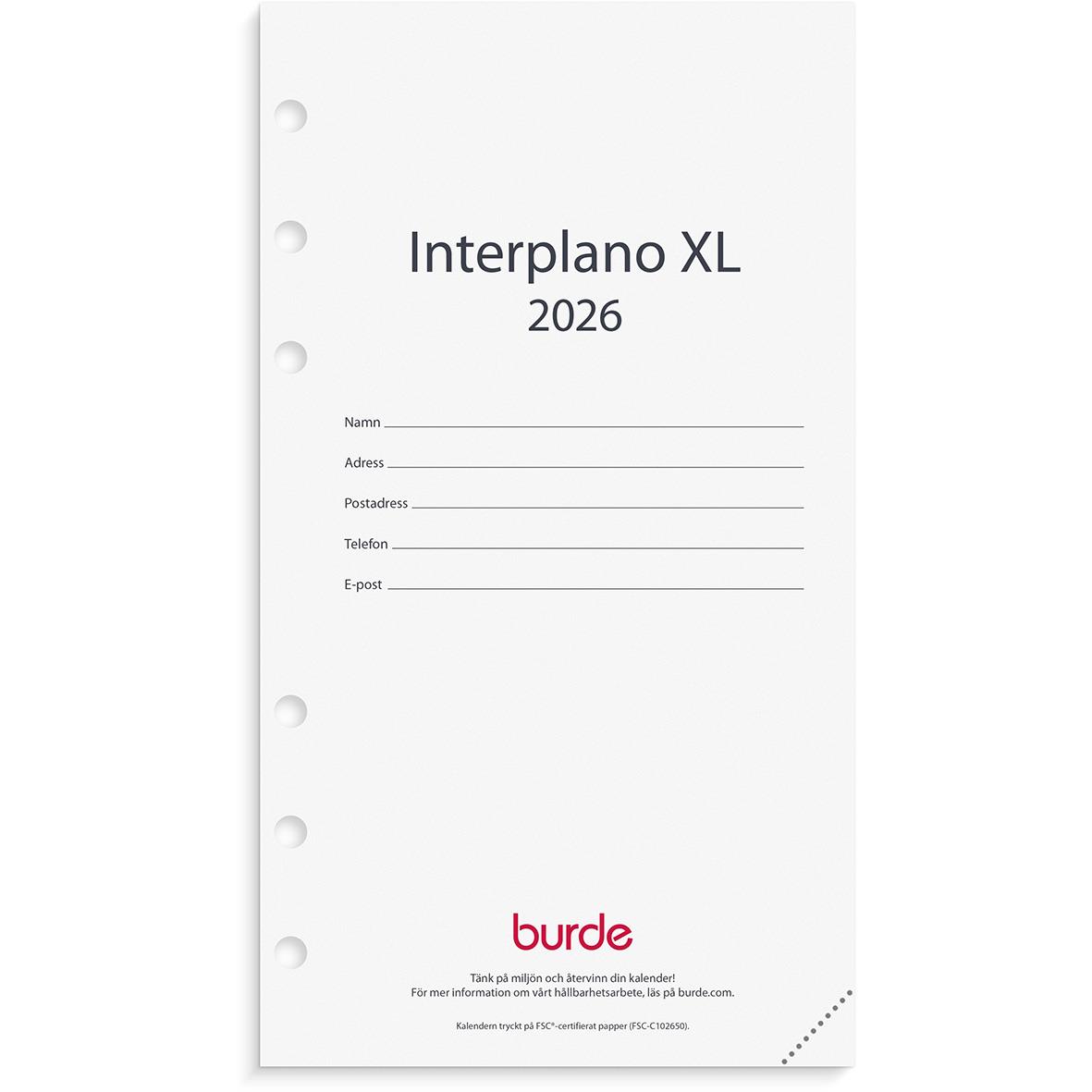 Almanacka Burde 4603 Regent Kalendersats Interpl XL 2026