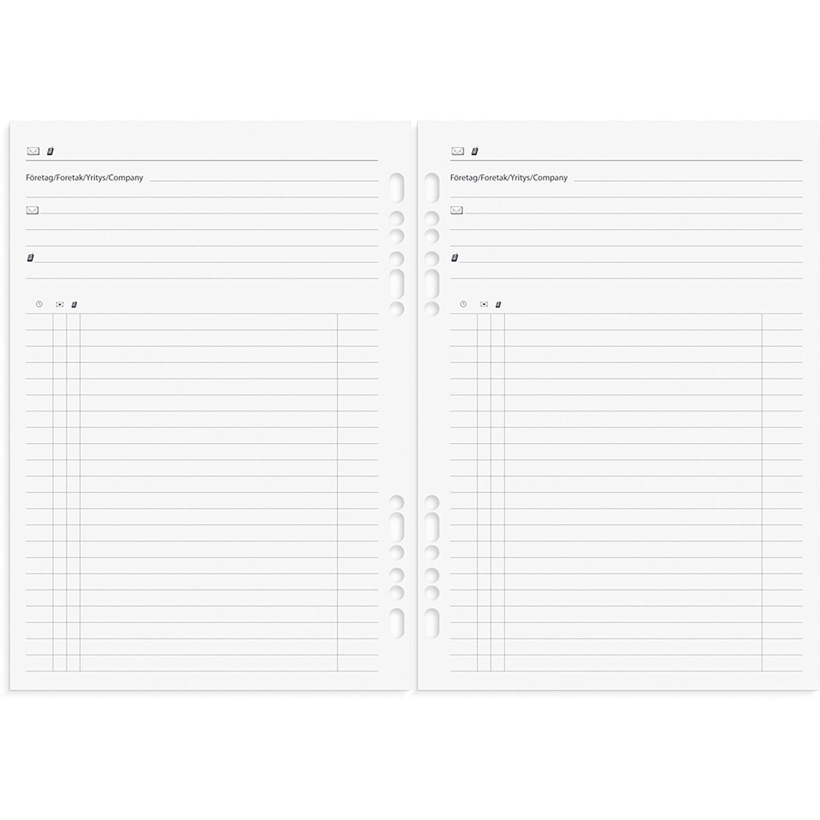 Systemkalender med rutat papper i brun skinnexklusiv design för 2026