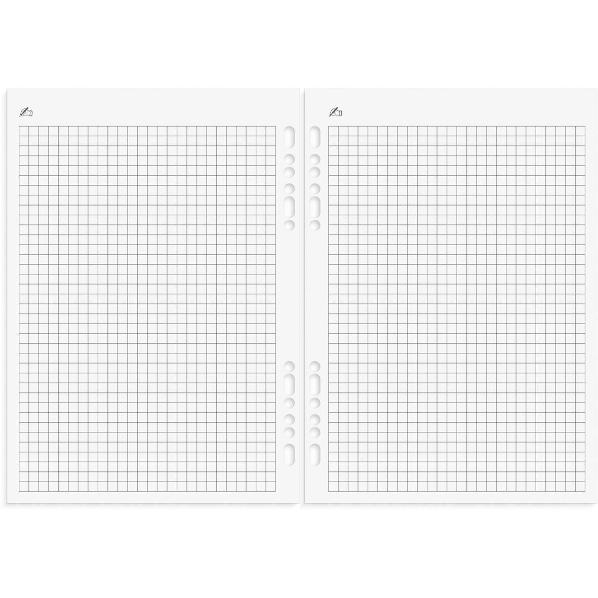Systemkalender med rutat papper i brun skinnexklusiv design för 2026