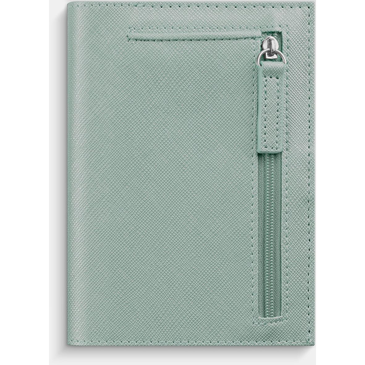 Grön systemkalender i konstläder med zip-ficka för 2024