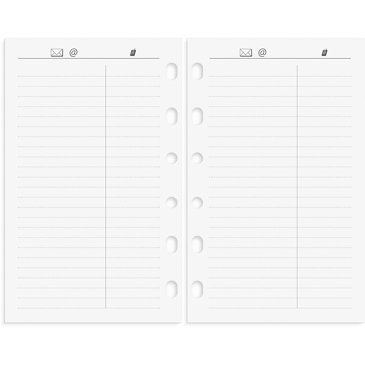 Grön systemkalender med plats för anteckningar och kontaktuppgifter, för 2024, i konstläder