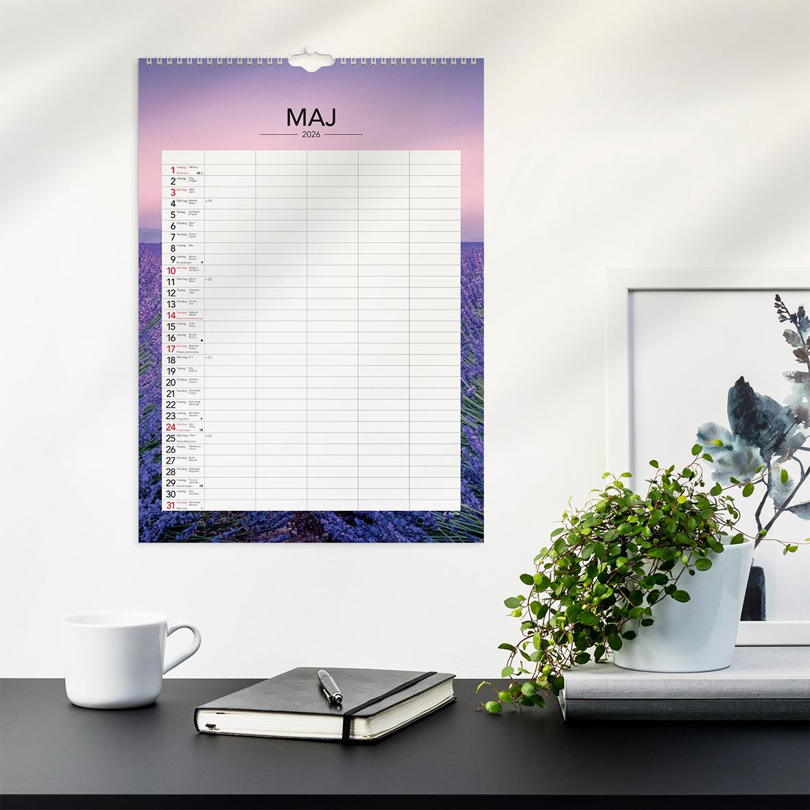 Väggkalender Burde 1744 Familjekalender Modern 2026 16118851_5