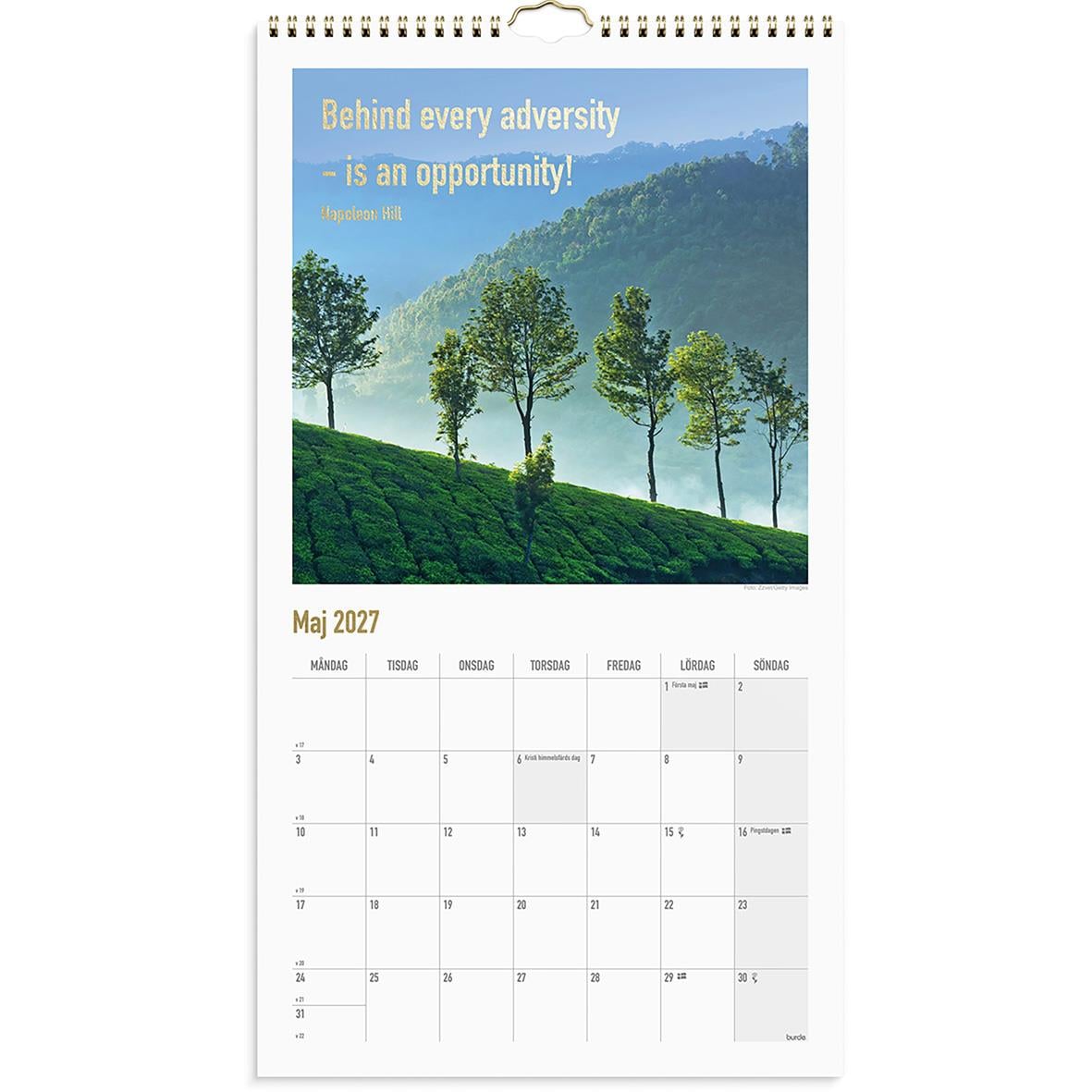Väggkalender Burde 1736 Dream & Do 2026 med bilder av natur och landskap