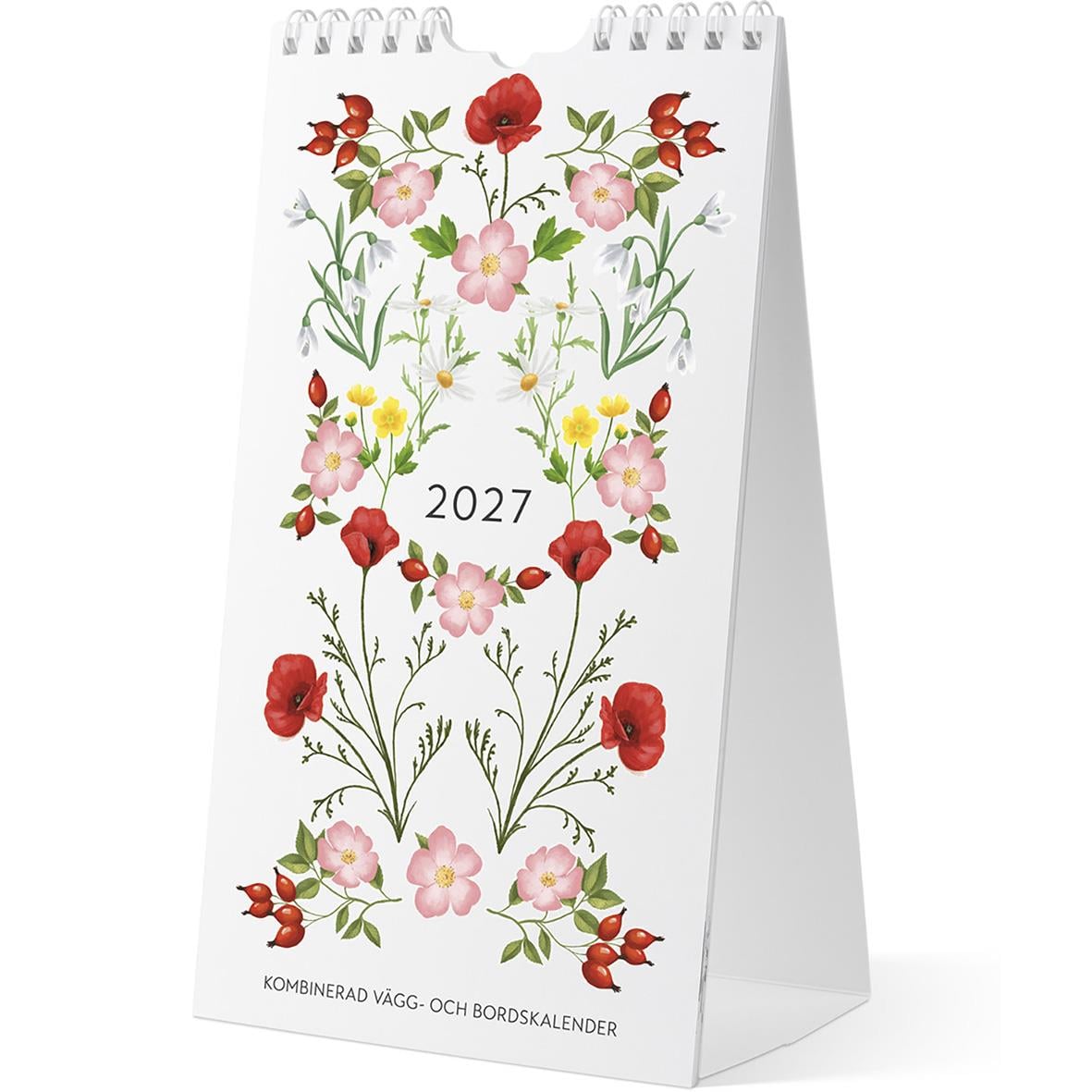 Väggkalender Burde 1783 Väggkalender Mini 2026 med blomsterdesign