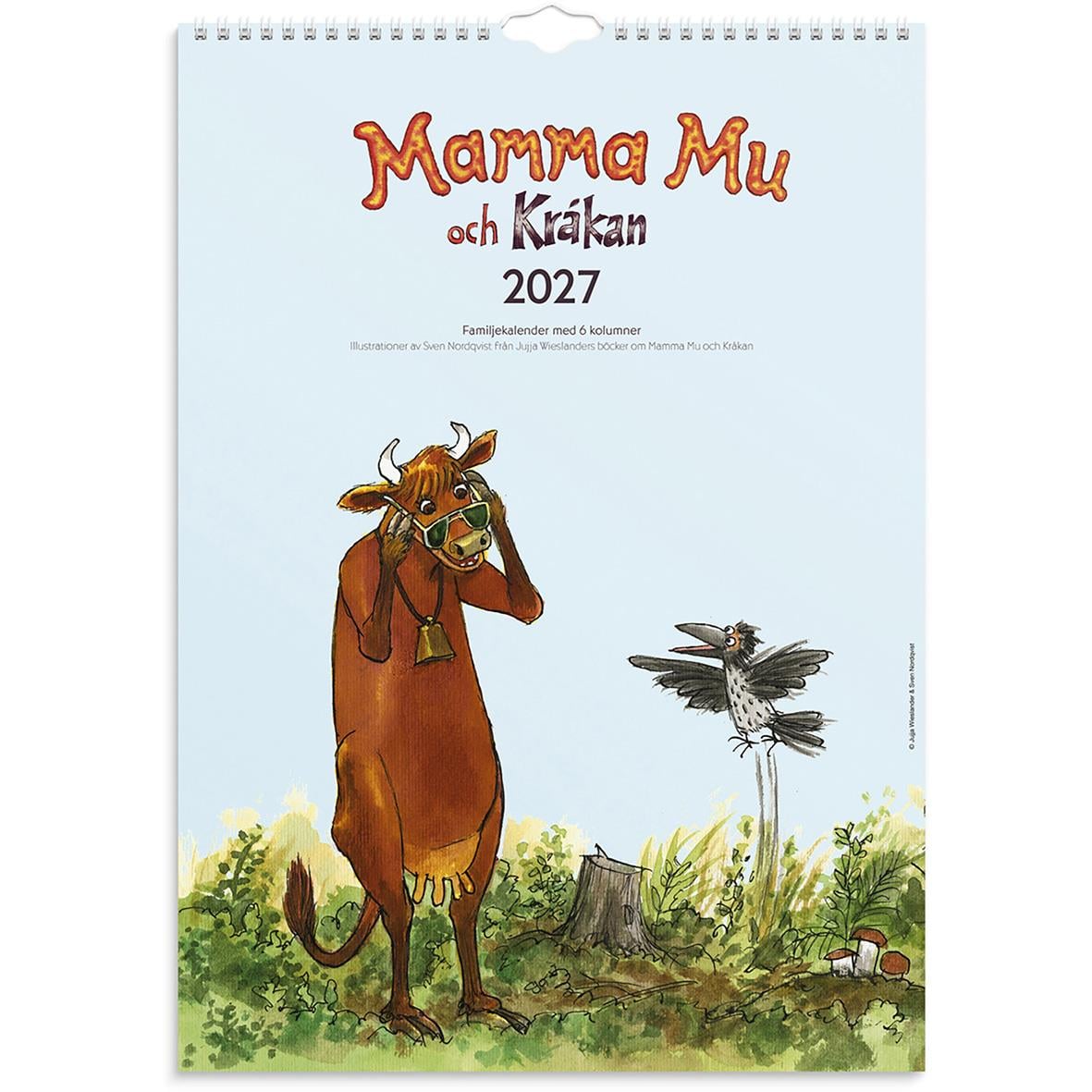 Väggkalender med Mamma Mu och Kråkan för 2026 i A3-format