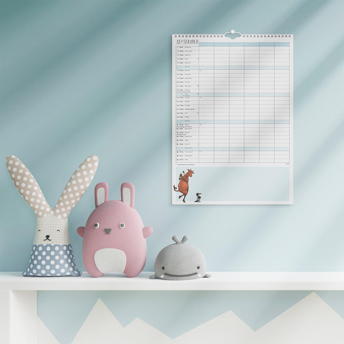 Väggkalender Burde 1760 Familjekalender Mamma Mu 2026 A3 16118874_8