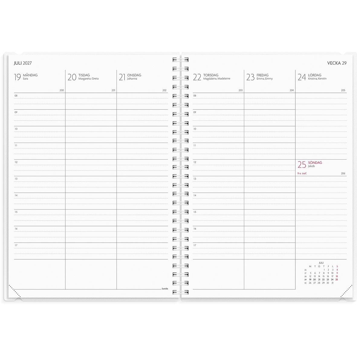 Översikt av en kalender för juni med planeringssektion för anteckningar