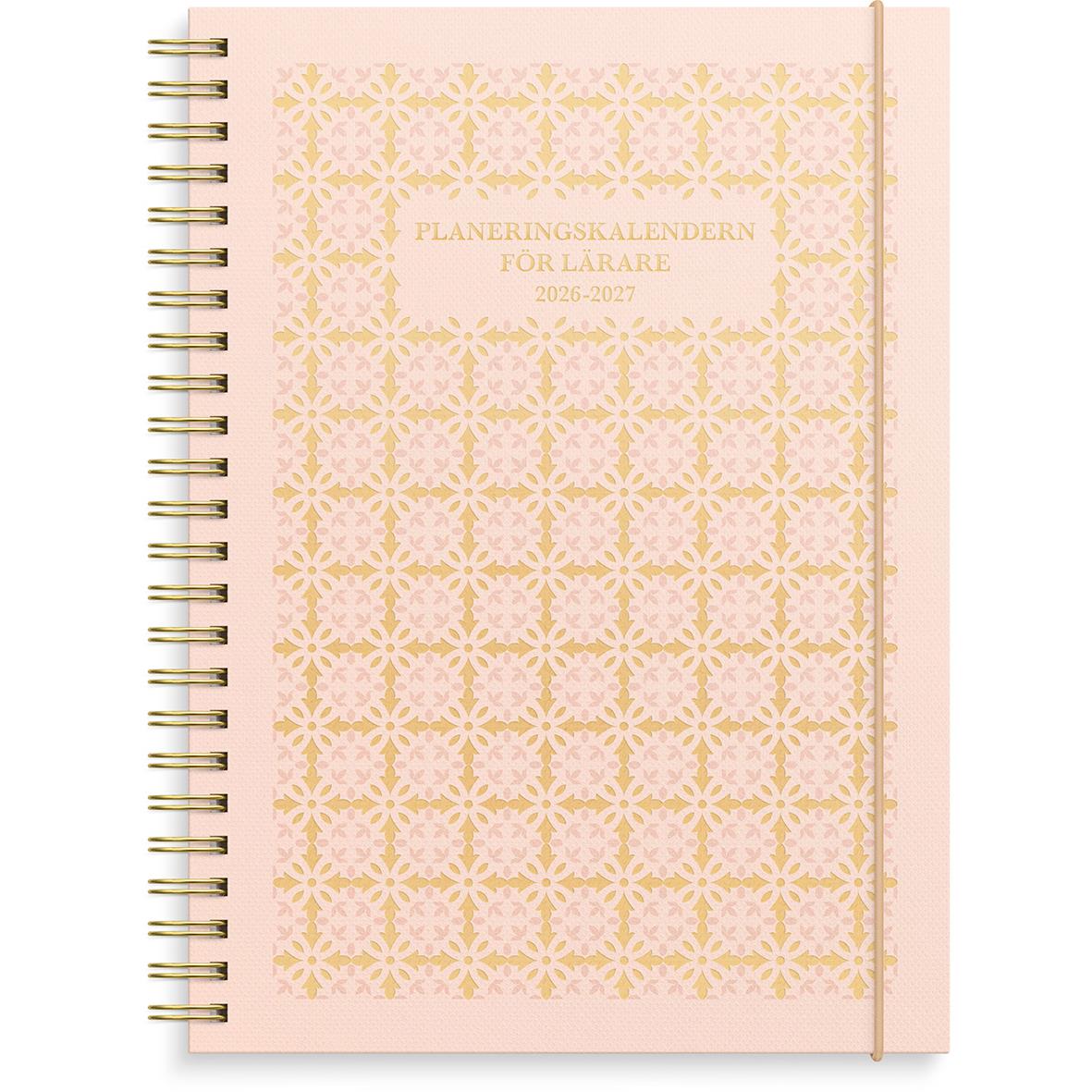 Planeringskalender för lärare 2025-2026 i A5-format med spiralbindning och blått omslag
