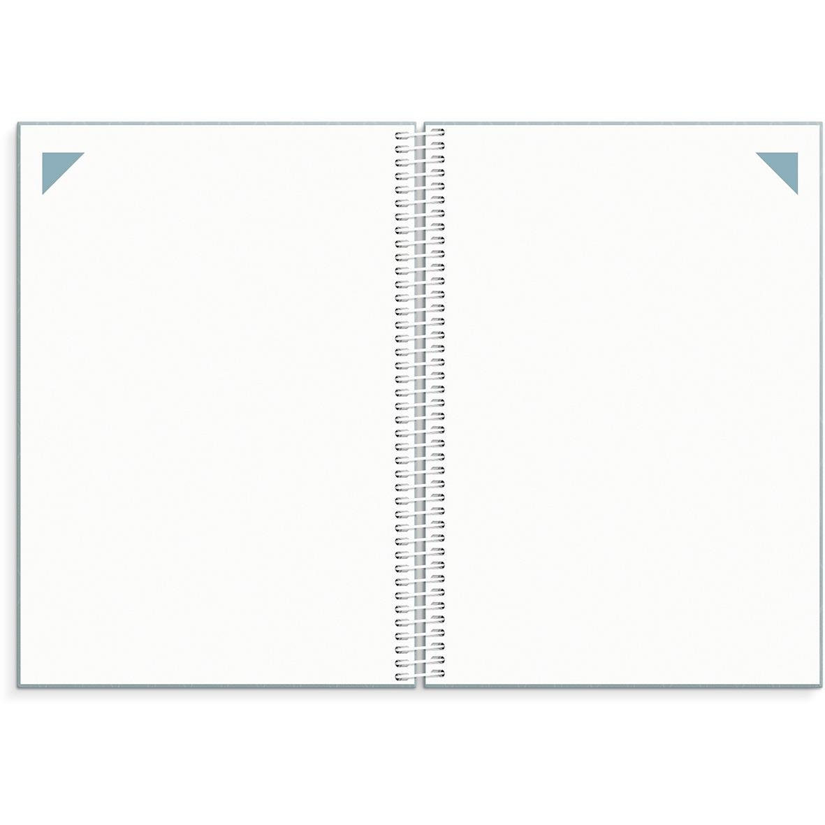 Öppen planeringskalender för lärare 25-26 i A5-format med spiralbindning och tomma sidor