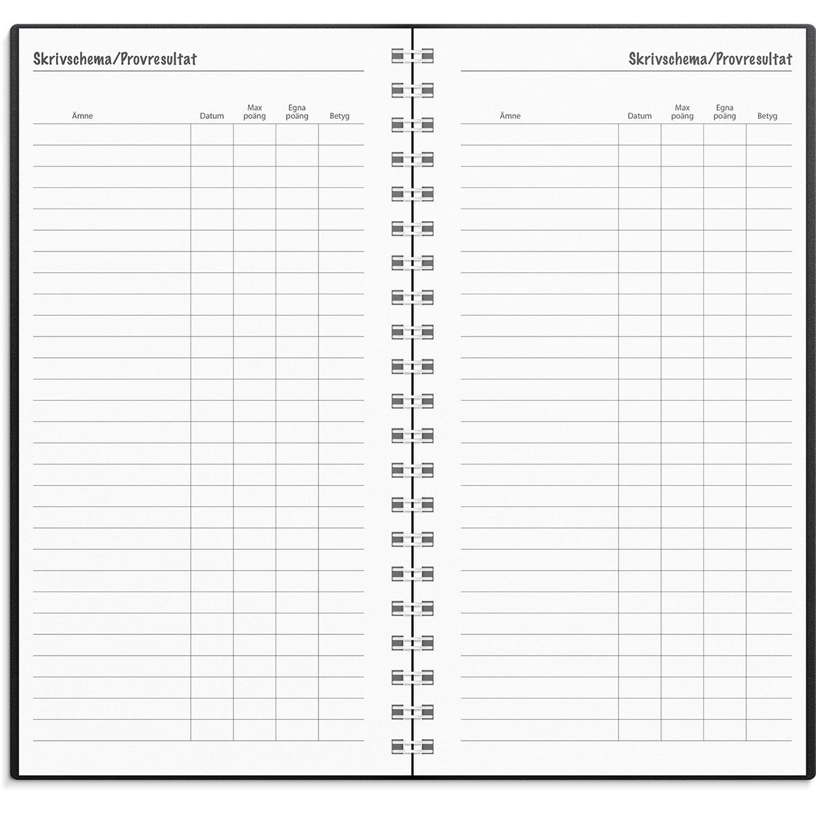 Studieårsalmanacka för 2026 med veckodagar, datum och plats för helgdagar i juni