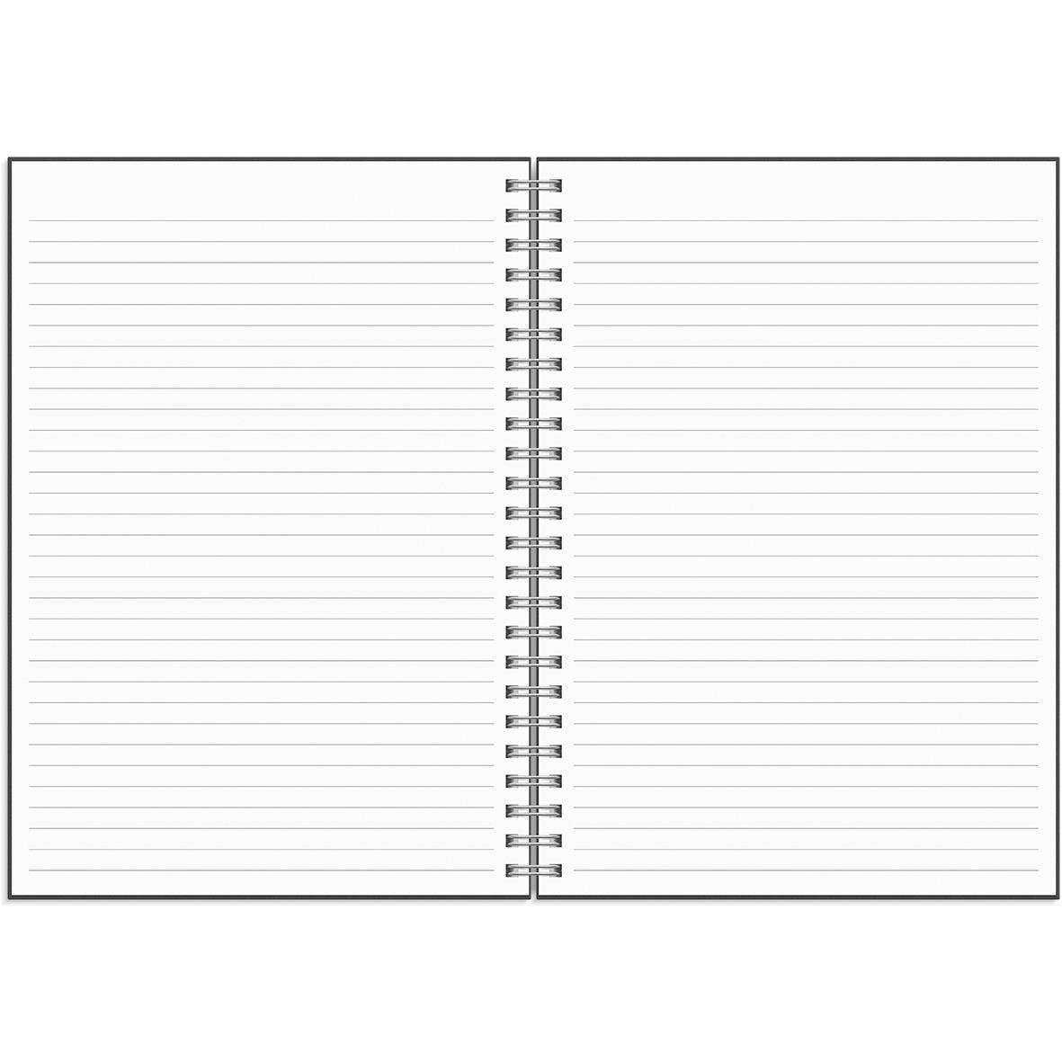 Svart A5 almanacka med rutat och blankt blad för anteckningar