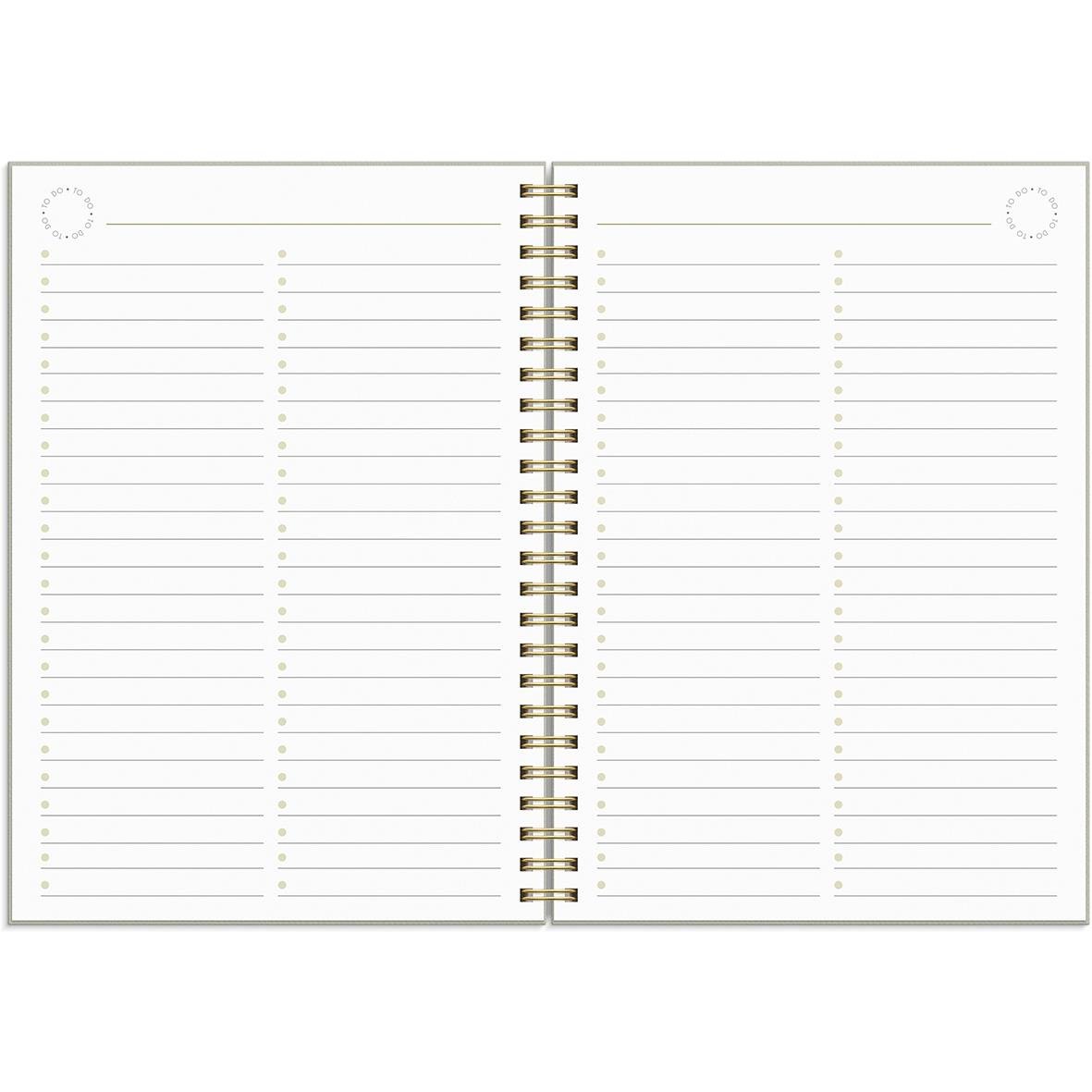 Översiktssida av en planeringskalender med datum och veckor för 2025 och 2026 i A5-format