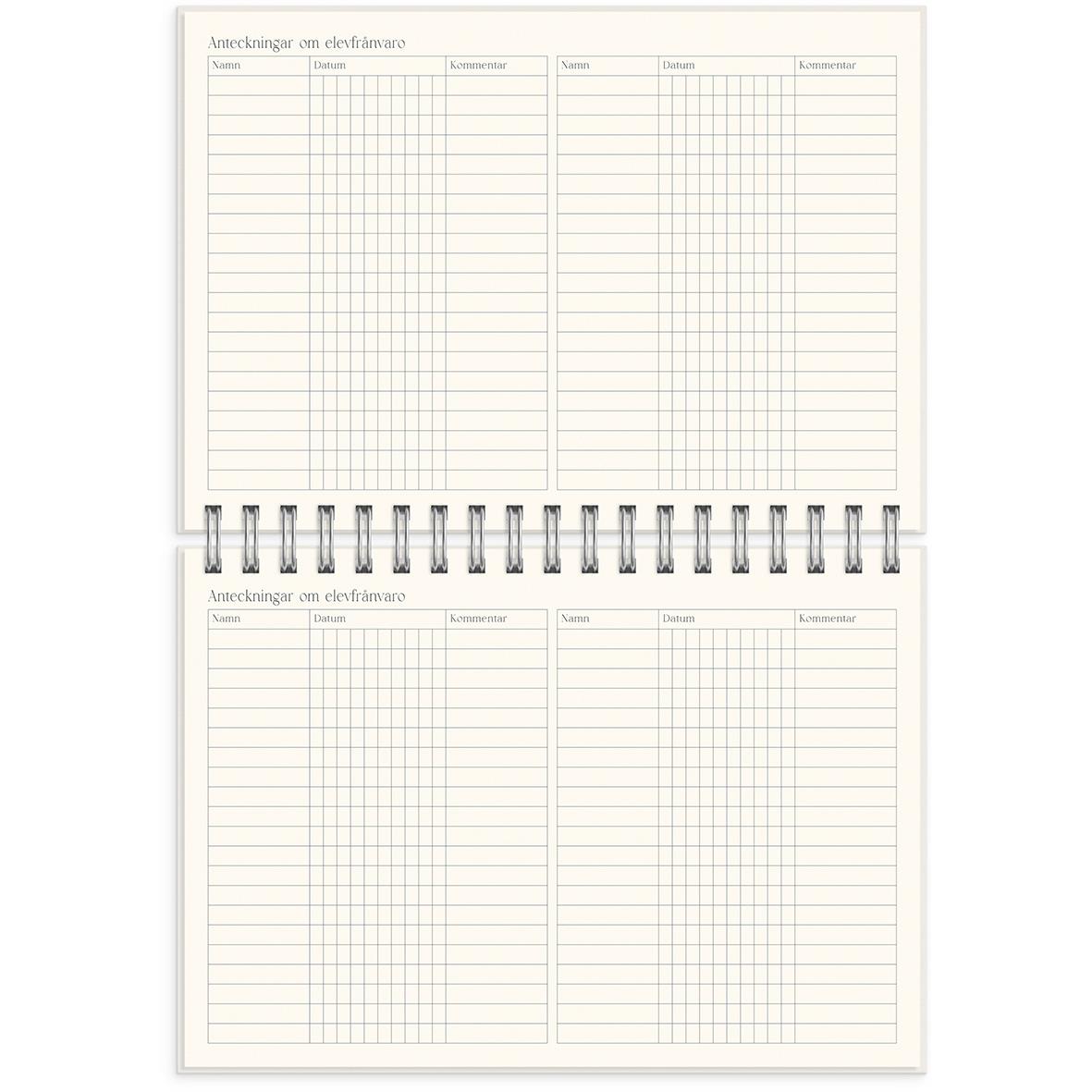 Stort lärarkalenderblad med reflektioner för veckorna 26-27 i B5-format