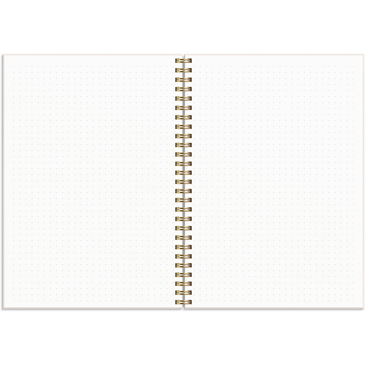 Rosa A5 livsplanerare för 2024 med tomma sidor och spiralbindning