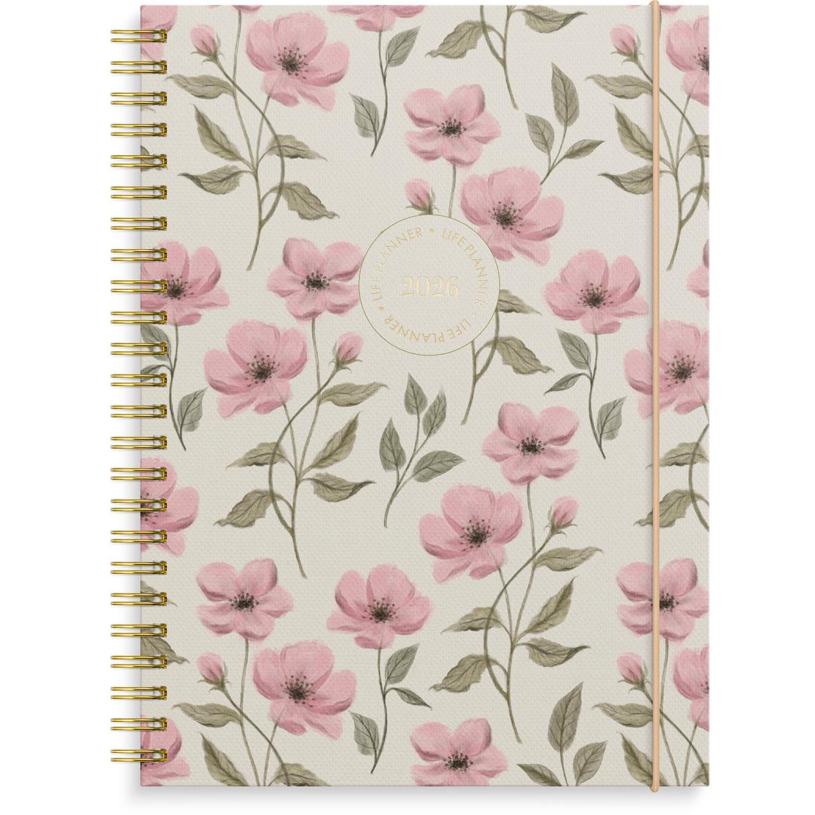 Blommig almanacka Burde 1062 Life Planner Essentials 2026 i A5-format