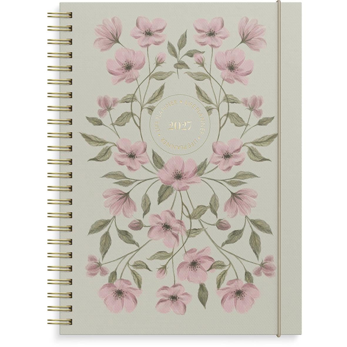 Blommig almanacka Burde 1062 Life Planner Essentials 2026 i A5-format
