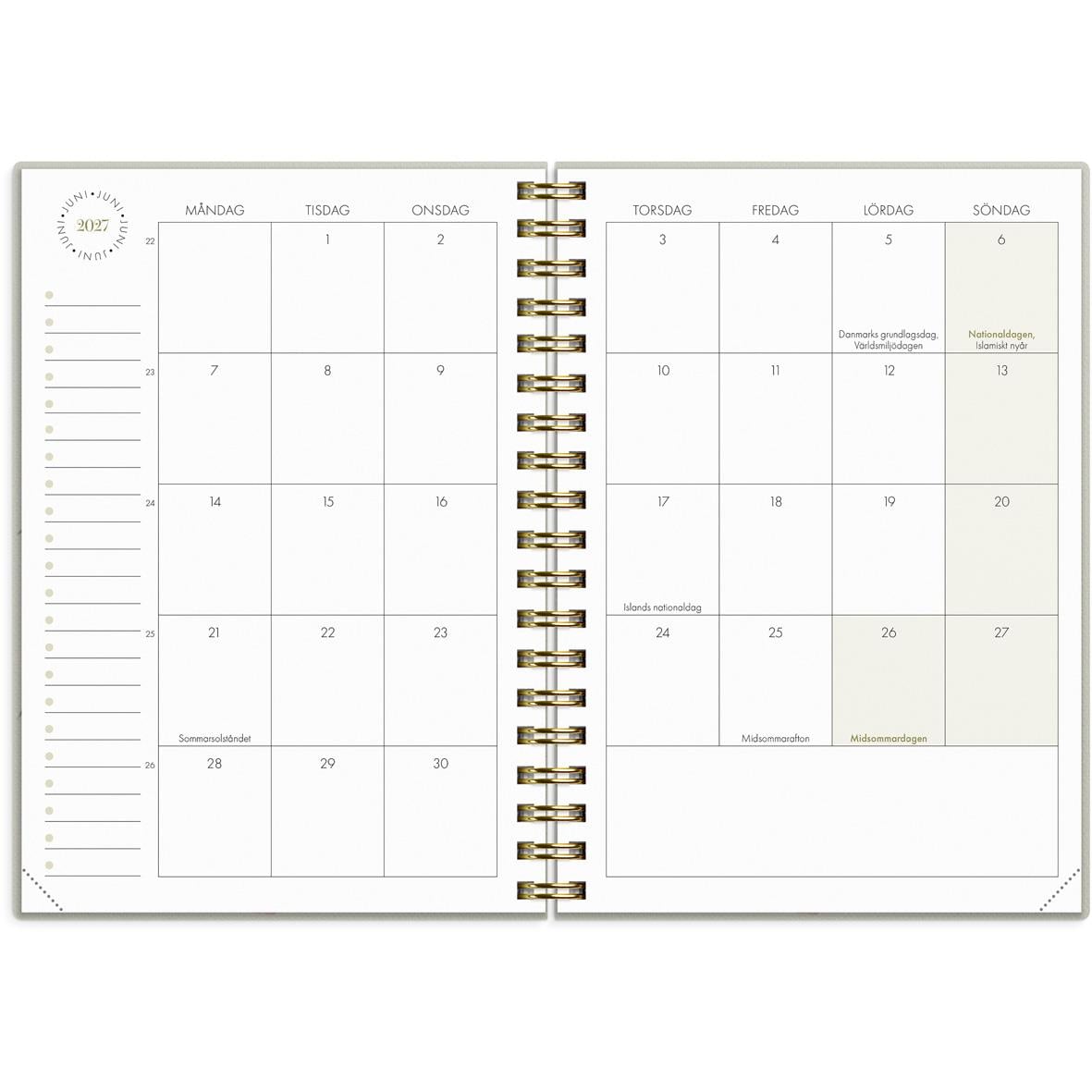 Årsplaner för 2026 i en A6 Life Planner Essentials Almanacka Burde 1065