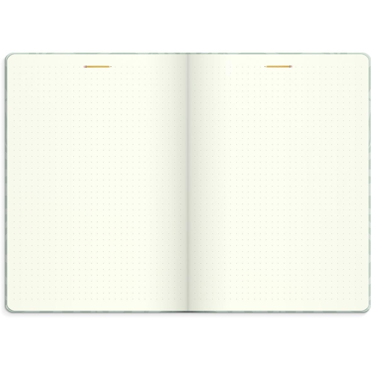 Öppnad almanacka för 2026 med tomma sidor för planering och anteckningar