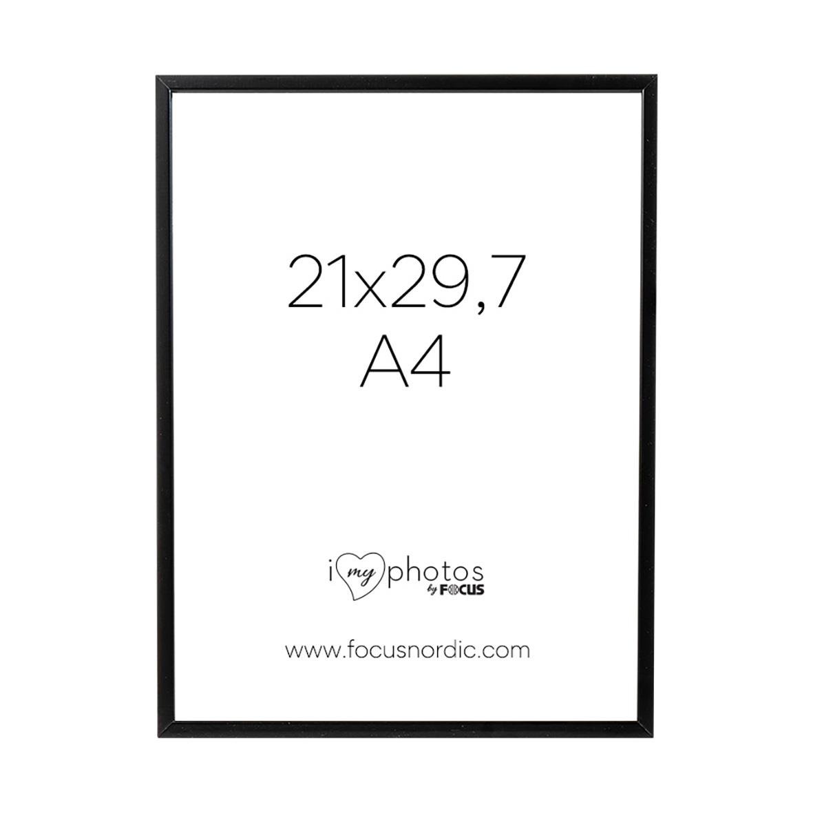 Svart fotoram för A4 21x29,7 cm, fokus rock design