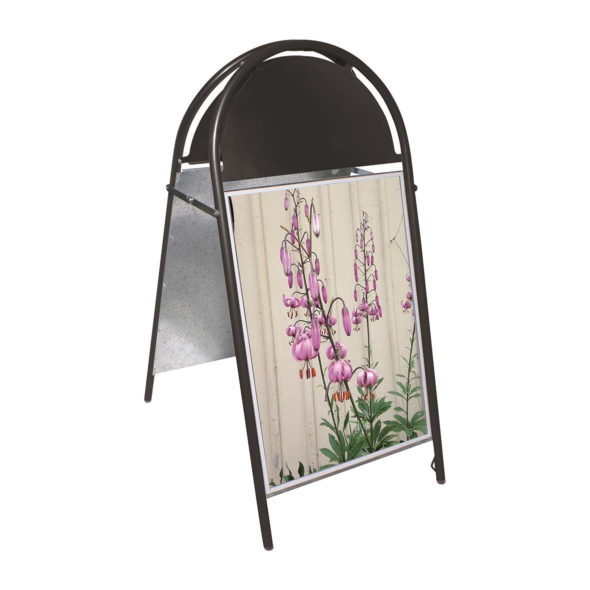 Gatuställning Gotic svart 50x70cm med blomsterdesign