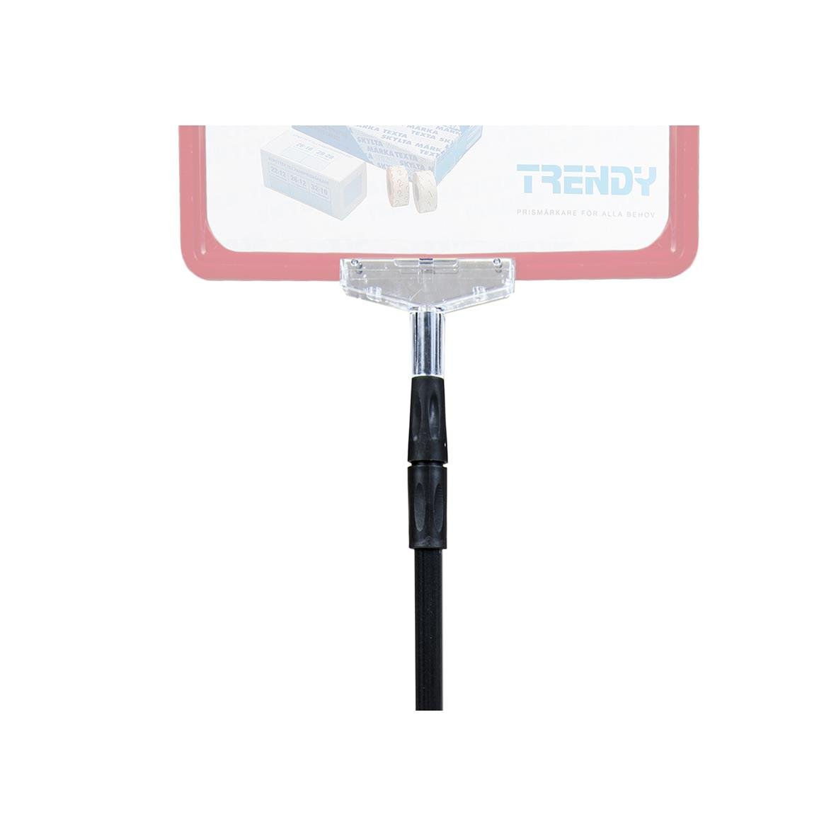 Teleskopstång 60cm med svart handtag och transparent fäste