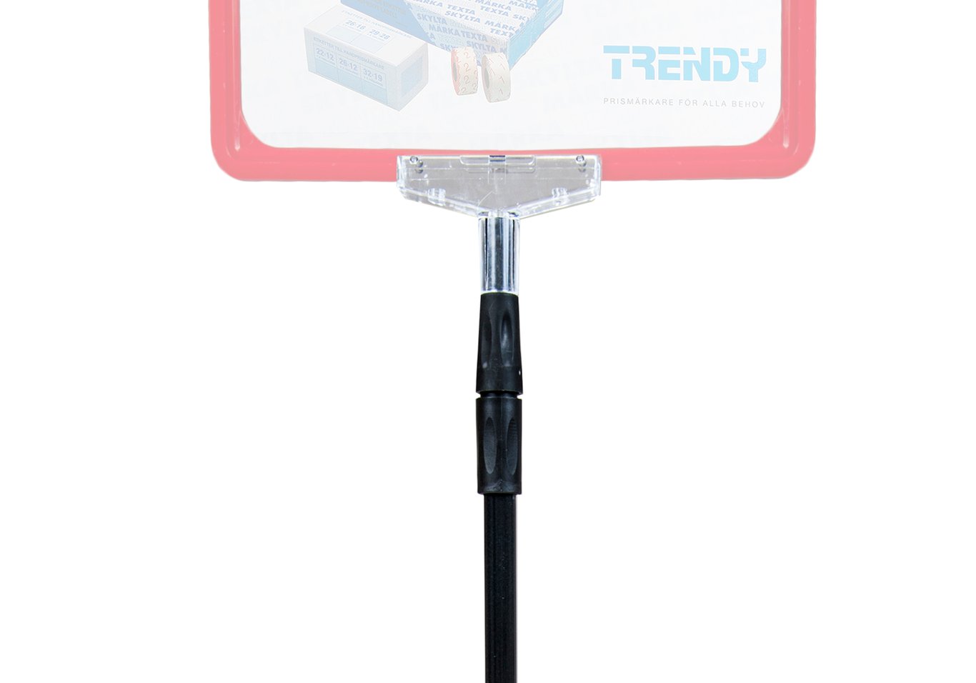 Teleskopstång 60cm med svart handtag och transparent fäste