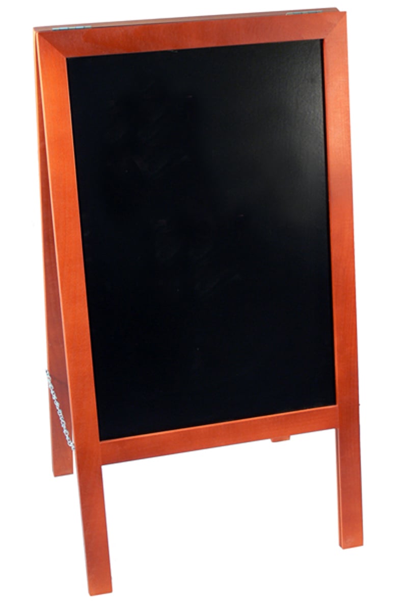 Röd griffelställ A-bock med svart skrivyta, storlek 50 x 70 cm