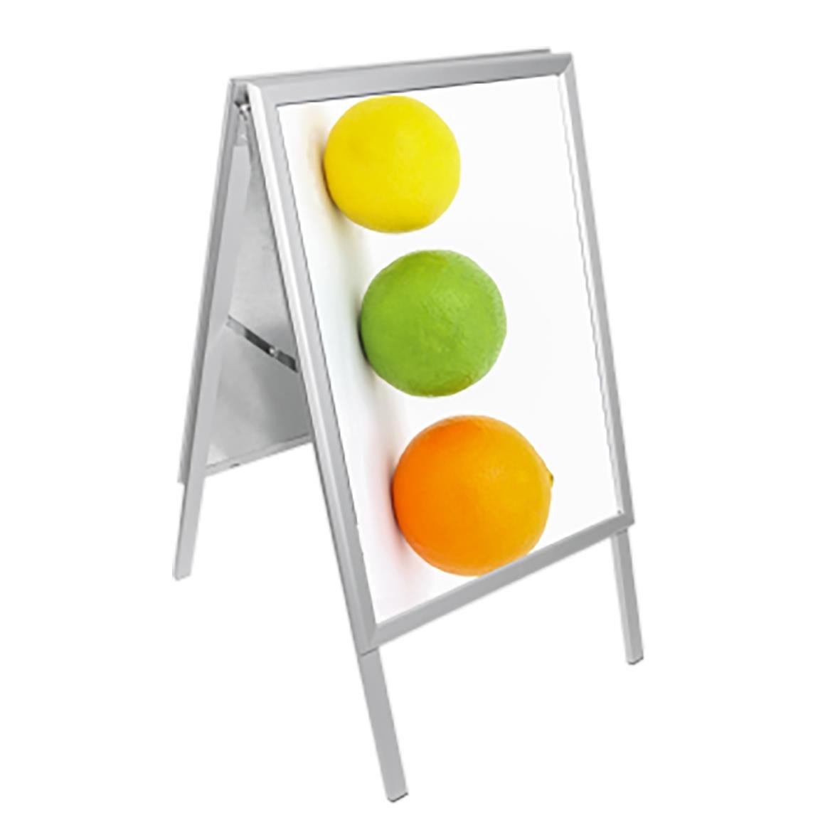 Gatuställ Alu-Line A-Bock Silver 70x100cm med tre färgglada bollar